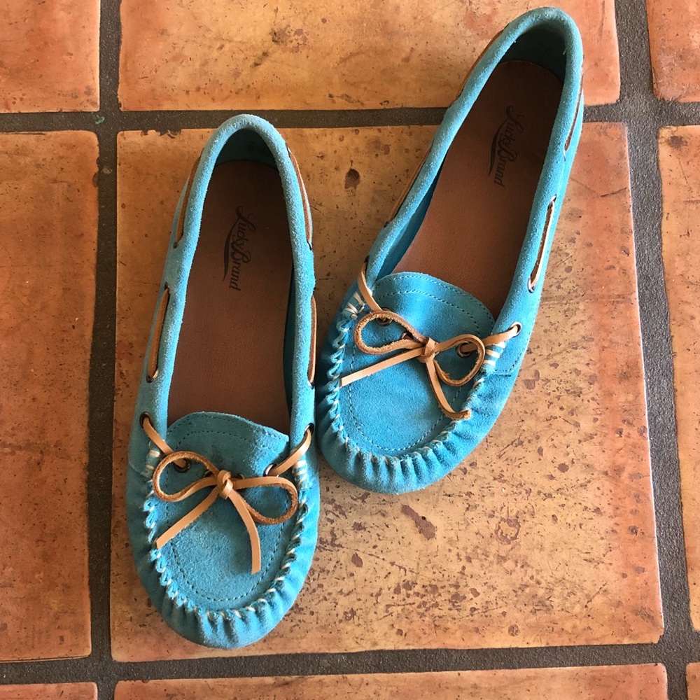 Lucky brand teal moccasins women’s 8